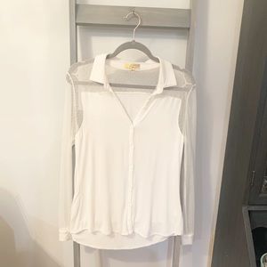 Vera Wang White Button Up Shirt L